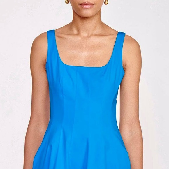 NWT Staud Wells Mini Dress Island Blue - Picture 2 of 16
